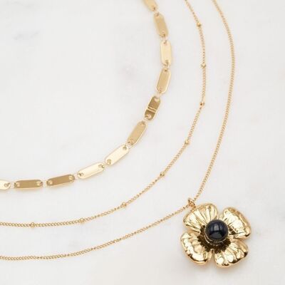 Amaryl multirow necklace - Onyx