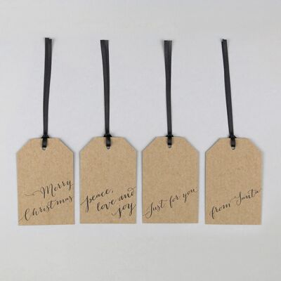 4x gift tags calligraphy Amy