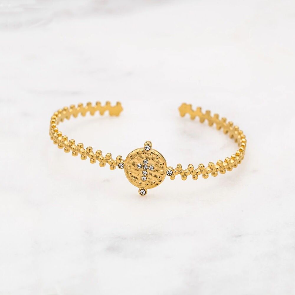 Vivia Armreif – Gold Weiß