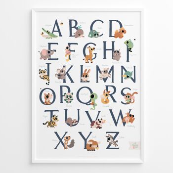 Affiche abécédaire des animaux - Poster alphabet pédagogique 1