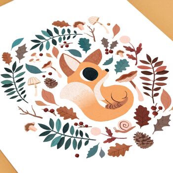 Affiche renard en forêt - Poster animal enfant 2