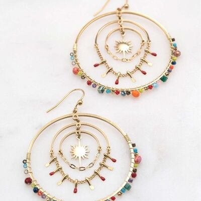 Boucles Amalya - mix pierres