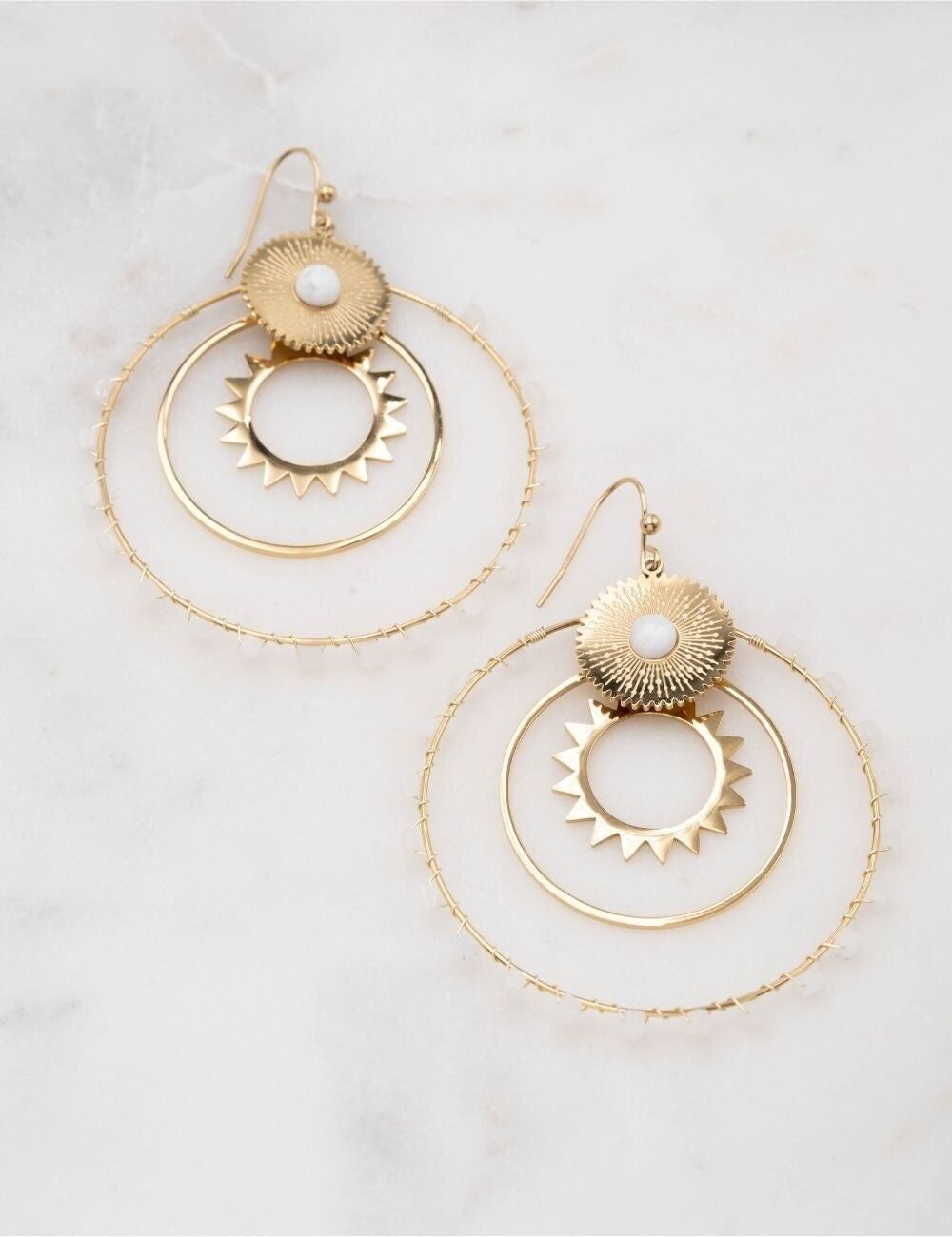 Pendientes Jasminaé - Ágata blanca