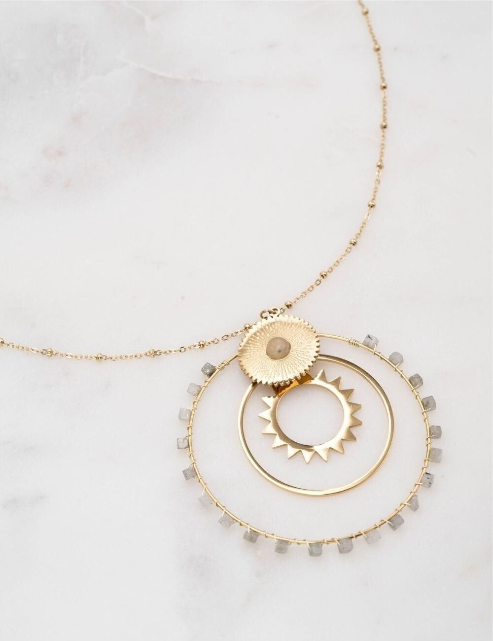 Jasminaé long necklace - Labradorite