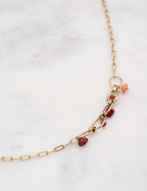 Collier Isaé - agate rouge