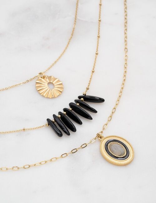 Collier Histria multirangs - onyx