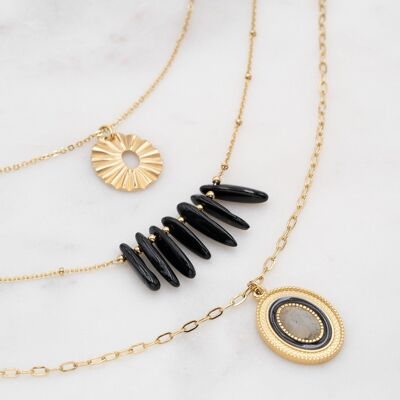 Collier Histria multirangs - onyx