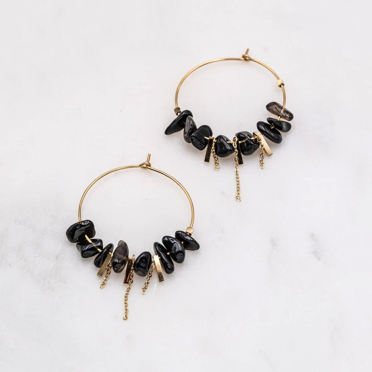 Emma Creole Ohrringe – Schwarzer Achat