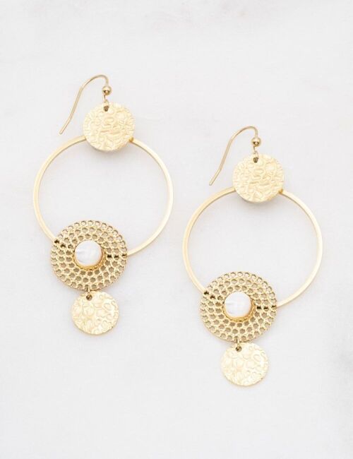 Boucles Andorin - nacre blanche