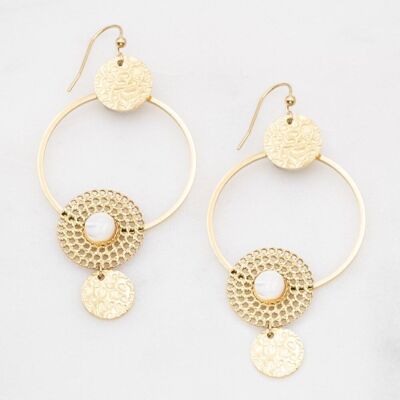 Boucles Andorin - nacre blanche