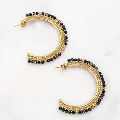 Viviane earrings - Black agate