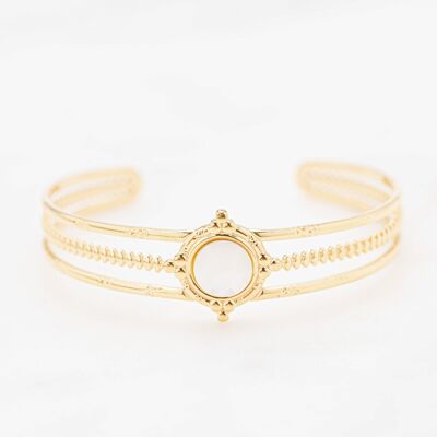 Navella Bangle - white mother-of-pearl