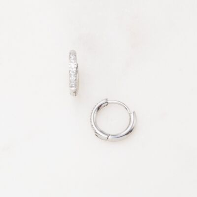 Shiny hoop earrings (S) - White silver