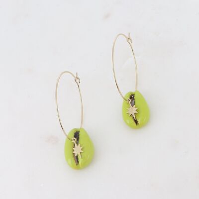 Caurisun Earrings - Green Gold