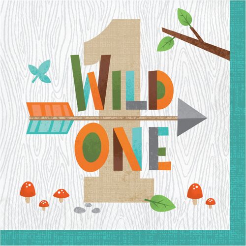 Wild One Woodland Animals Lunch Napkins Wild One 2 ply