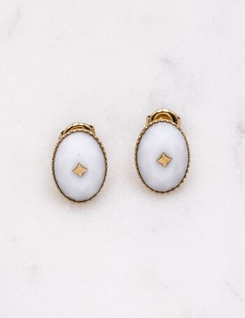 Boucles Olyana - Agate blanche 1