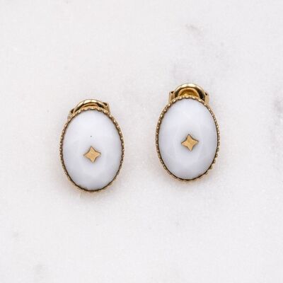 Boucles Olyana - Agate blanche