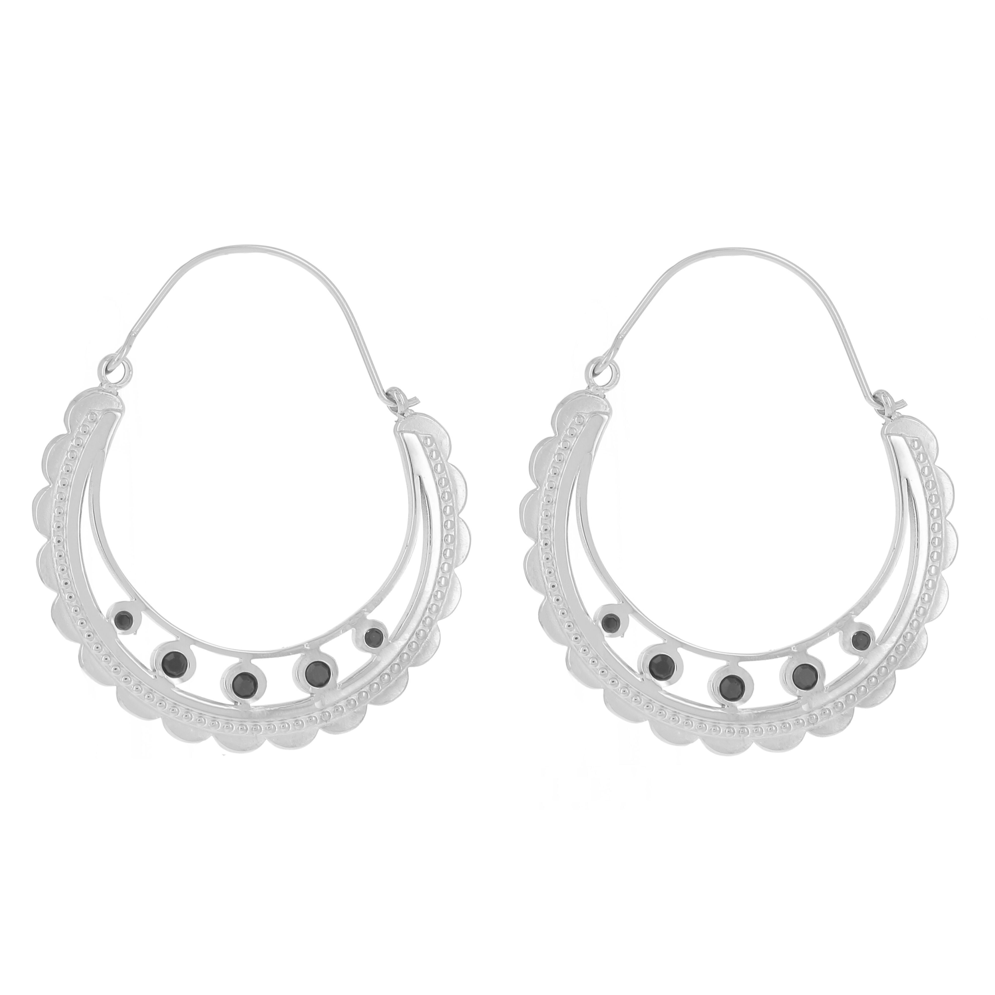 Lucila Ohrringe – Silber Schwarz