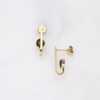 Octavia earrings - Black gold