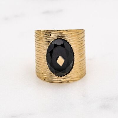 Bague Delsin - Agate noire