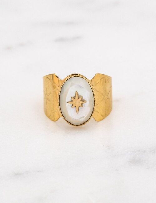 Bague Karla - nacre blanche