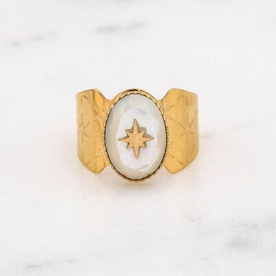 Anello Karla - madreperla bianca