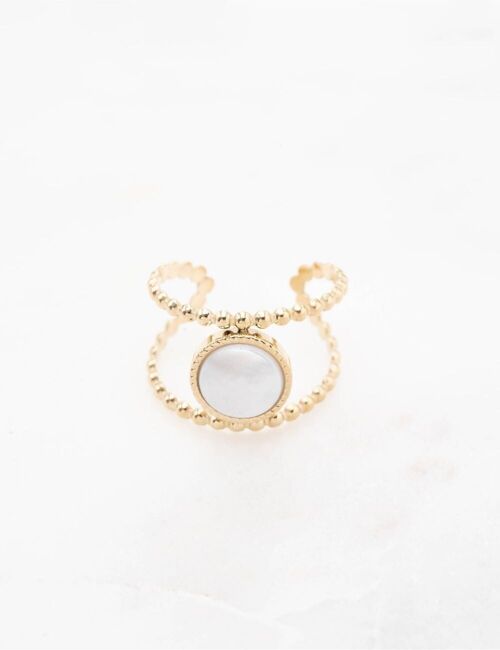 Bague Polinie - Nacre blanche