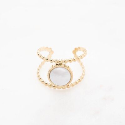 Bague Polinie - Nacre blanche