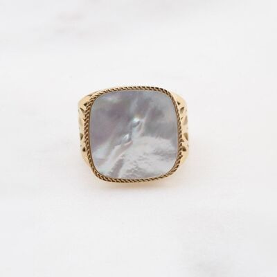 Camilla ring - white mother-of-pearl