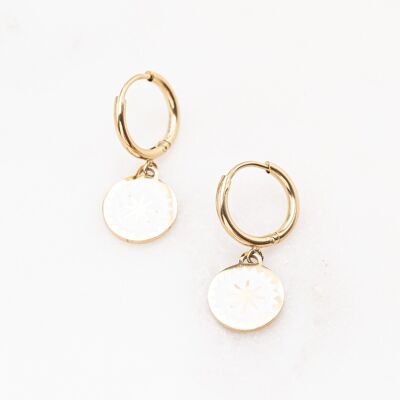 Pendientes mini stella - oro blanco