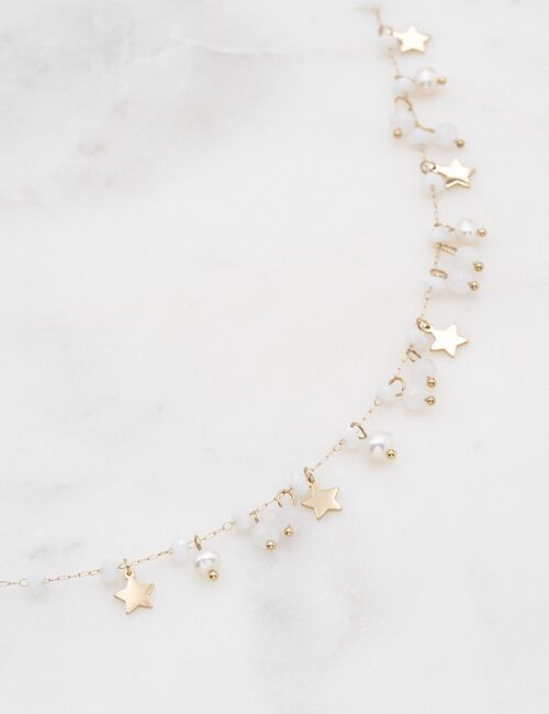 Collier Evy - agate blanche