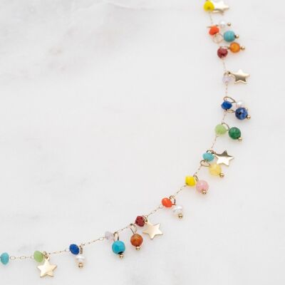 Evy necklace - multi gold
