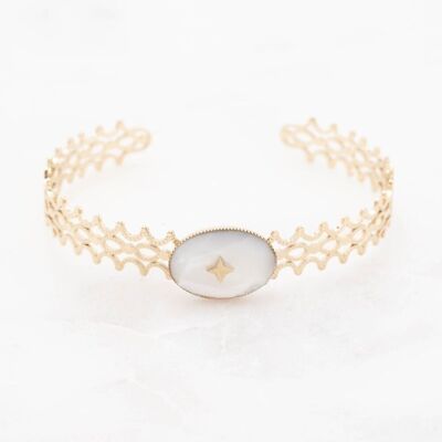 Lylia Bangle - White mother-of-pearl