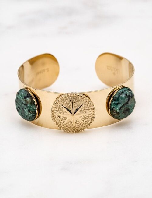 Bracelet manchette Mélina - turquoise africaine