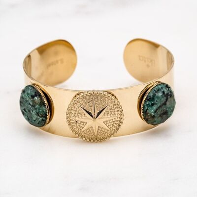 Bracelet manchette Mélina - turquoise africaine