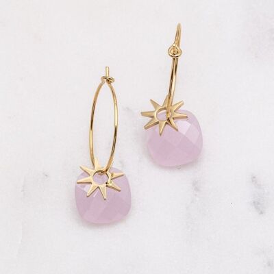 Boucles Gemsollie - Pate de verre rose