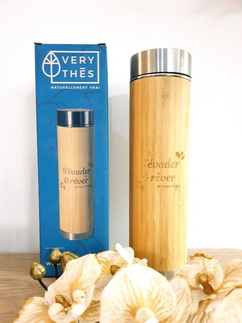 Thermos infuseur bamboo inox 450 ml