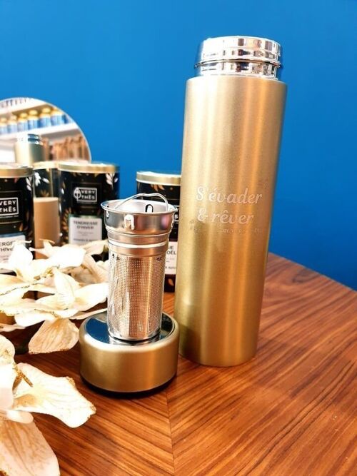 Thermos infuseur inox 470 ml or