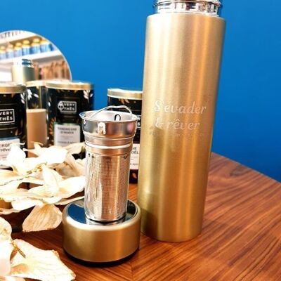 Thermos infuseur inox 470 ml or
