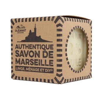 Savon de Marseille beige sous étui carton - 300g - OLEANAT 2