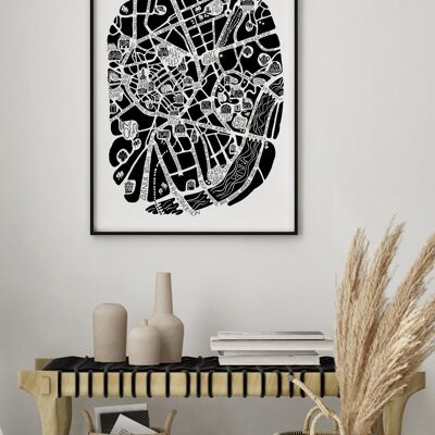 POSTER mappa della città - LIMOGES - mappa della città 50x70 cm