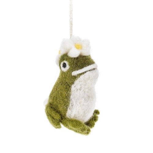 Handmade Felt Tilly Toad Hanging Easter Decoration