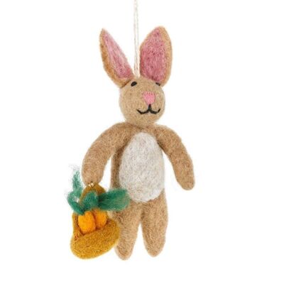 Feutre fait à la main Rory le lapin suspendu décoration de Pâques