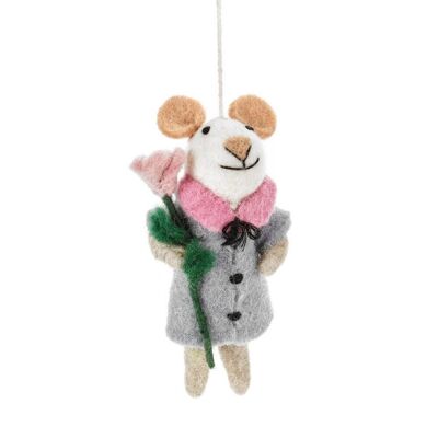 Handmade Felt Maisie Mouse Hanging Easter Decoration