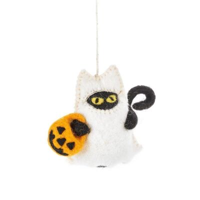 Handgemachter Filz Boo! Katze hängende Halloween-Dekoration