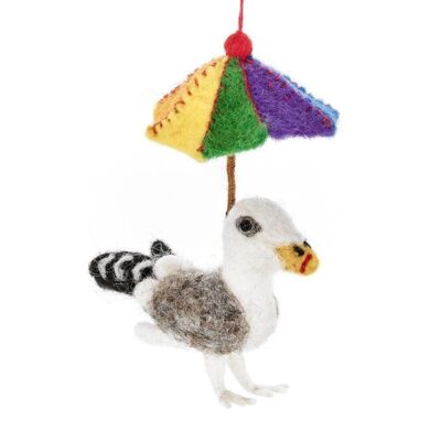 Handmade Felt British Summer Seagull Hanging Decoration