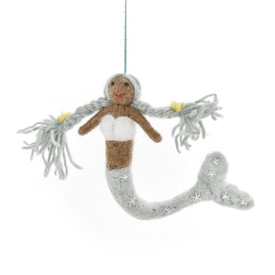 Handmade Felt Magical Mermaids River (Blue & White) Hanging Decorations 2