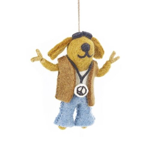 Handmade Felt Dude Dog Hanging Decoration