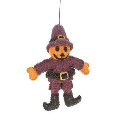 Jack the Pumpkin de fieltro hecho a mano para colgar la decoración de Halloween