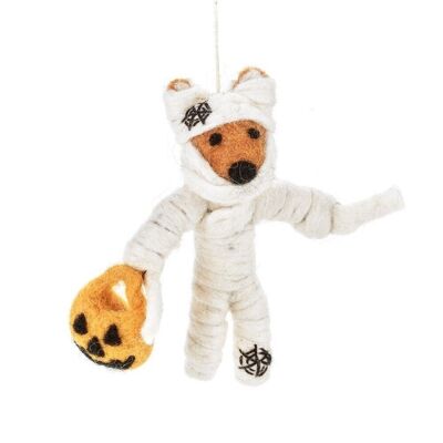 Momia Foxy de fieltro hecha a mano que cuelga la decoración de Halloween